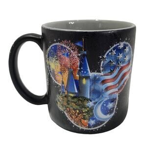 NEW Walt Disney World 3D Mickey Mouse Ears Firework American Flag XL Coffee Mug